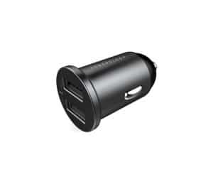 Powerology 4.8A Aluminium Mini Car Charger Optimal Charging for Two devices simultaneosly